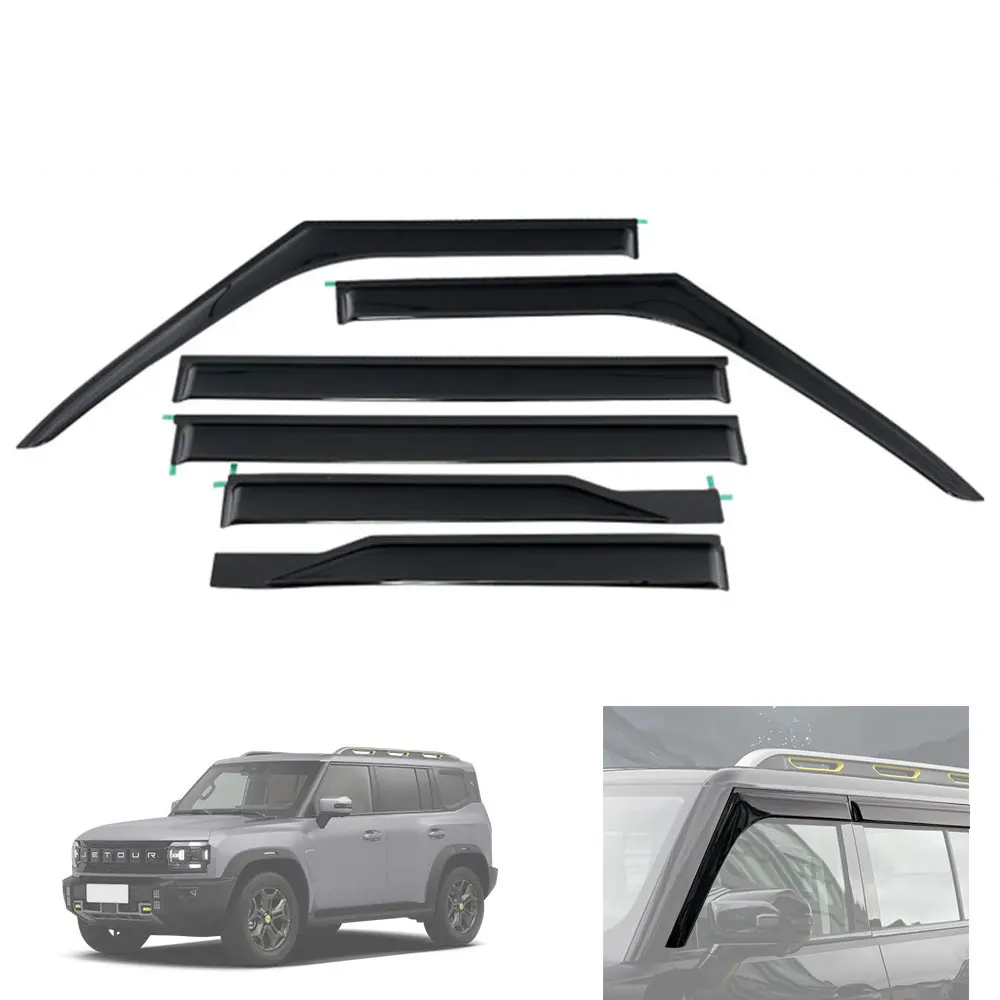 Automotive Side Window Visors Vent Guard Shade Sun Rain Guards Wind Deflectors For Jetour Traveler T2 2023 2024