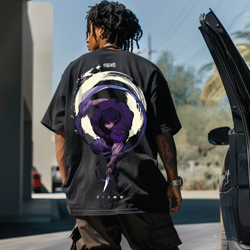 

Футболка с рисунком аниме «Jujutsu Kaisen», мужская и женская хлопковая футболка с короткими рукавами, новые летние негабаритные повседневные уличные топы, одежда Y2k