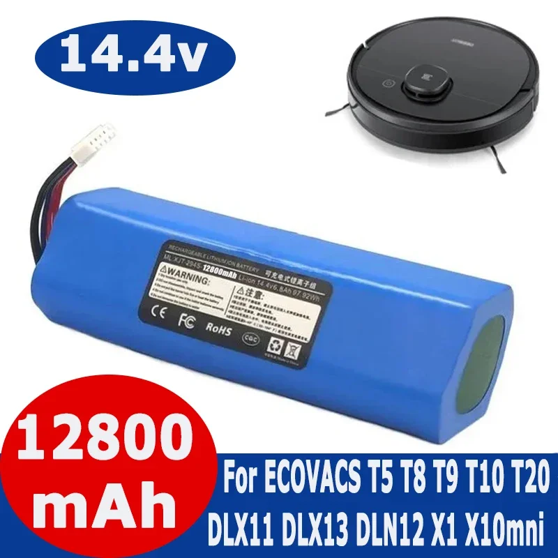 

14.8V 12800mAh battery For ecovacs deebot T5 T8 T9 T10 T20 DLX11 DLX13 DLN12 X1 X1omni X1turbo Sweeping Robot Battery