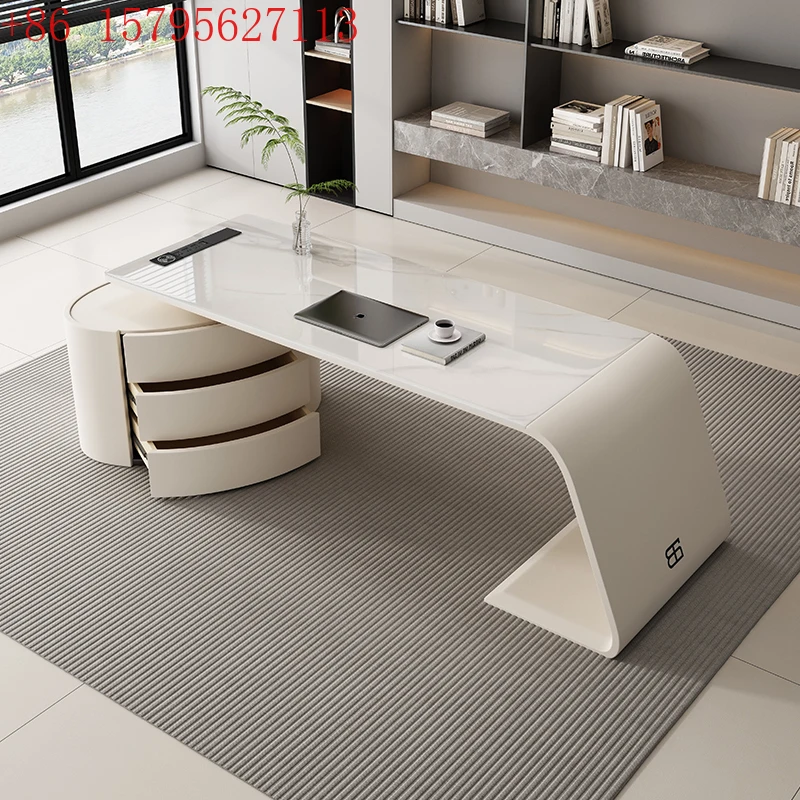 

Дизайнерский офисный стол Asthetic Executive Desk белого цвета с выдвижными ящиками, регулируемый по высоте, современный, для офиса, мебель для рабочего кабинета