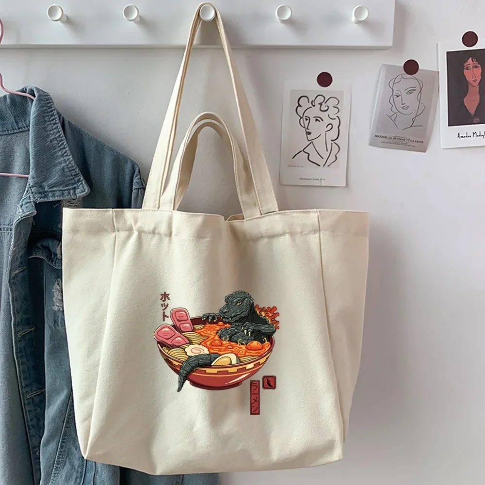Environmentally Friendly Women's Shopping Bag Reusable Portable Travel Shopping Bag Fashionable Printed Pocket Handbag