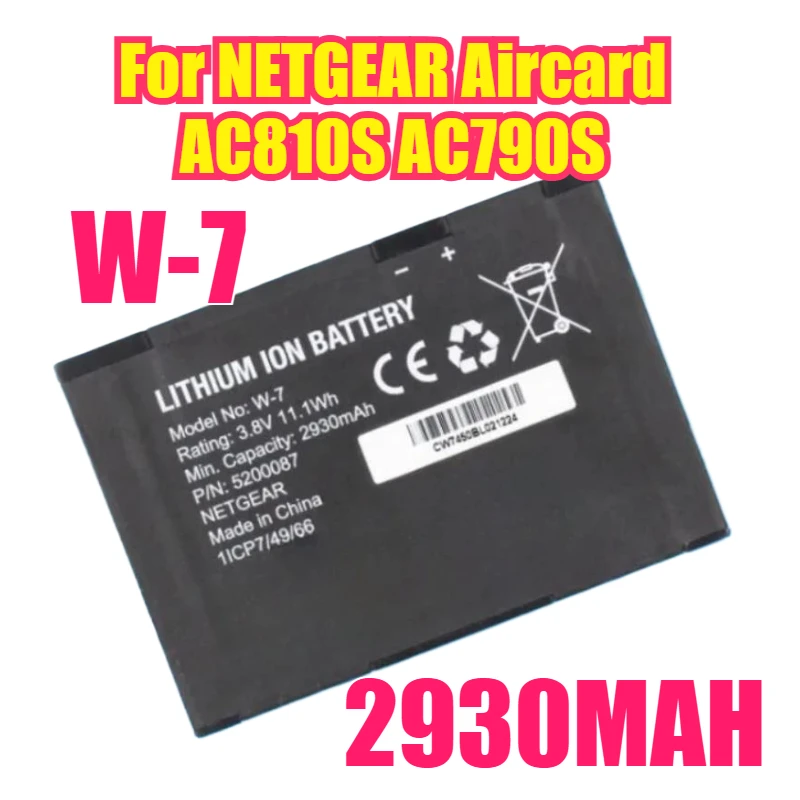 

Аккумулятор W-7 для мобильного телефона NETGEAR Aircard AC810S AC790S 3,8 В 2930 мАч