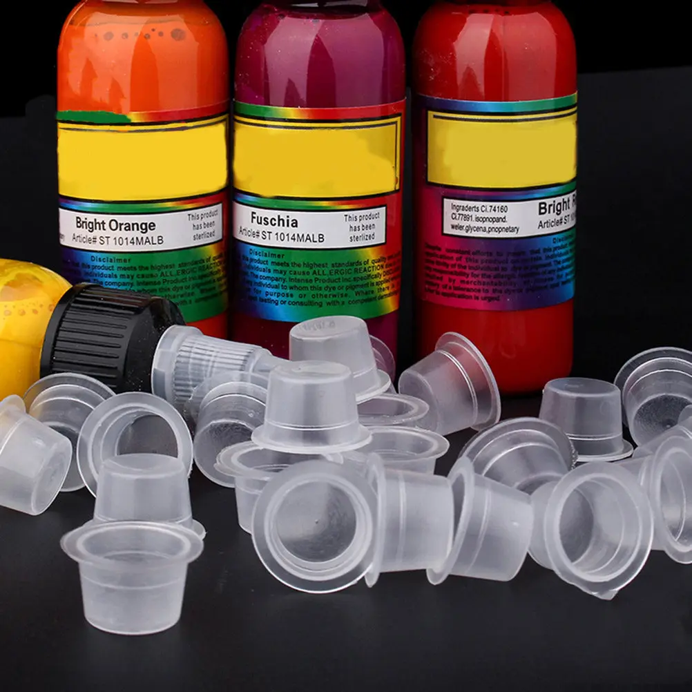 

500Pcs Professional Ink Cups Disposable Clear Pigment Containers for Eyebrow Tattoo Eyelash Extension Microblading Cosmetology