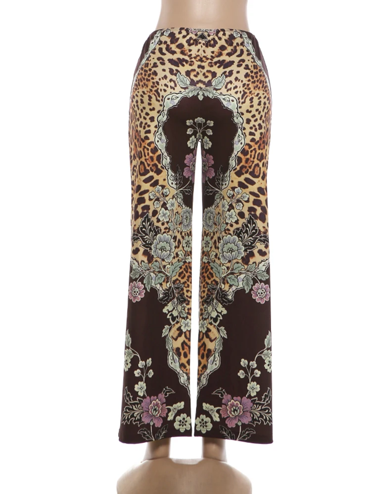 Weird Puss Fashion Hose mit Leoparden-Blumenmuster für Damen, Hottie-Trend, Kordelzug, Mitternachtsparty, Streetwear, Herbst, schicke Alltagsunterhose – Detail 5