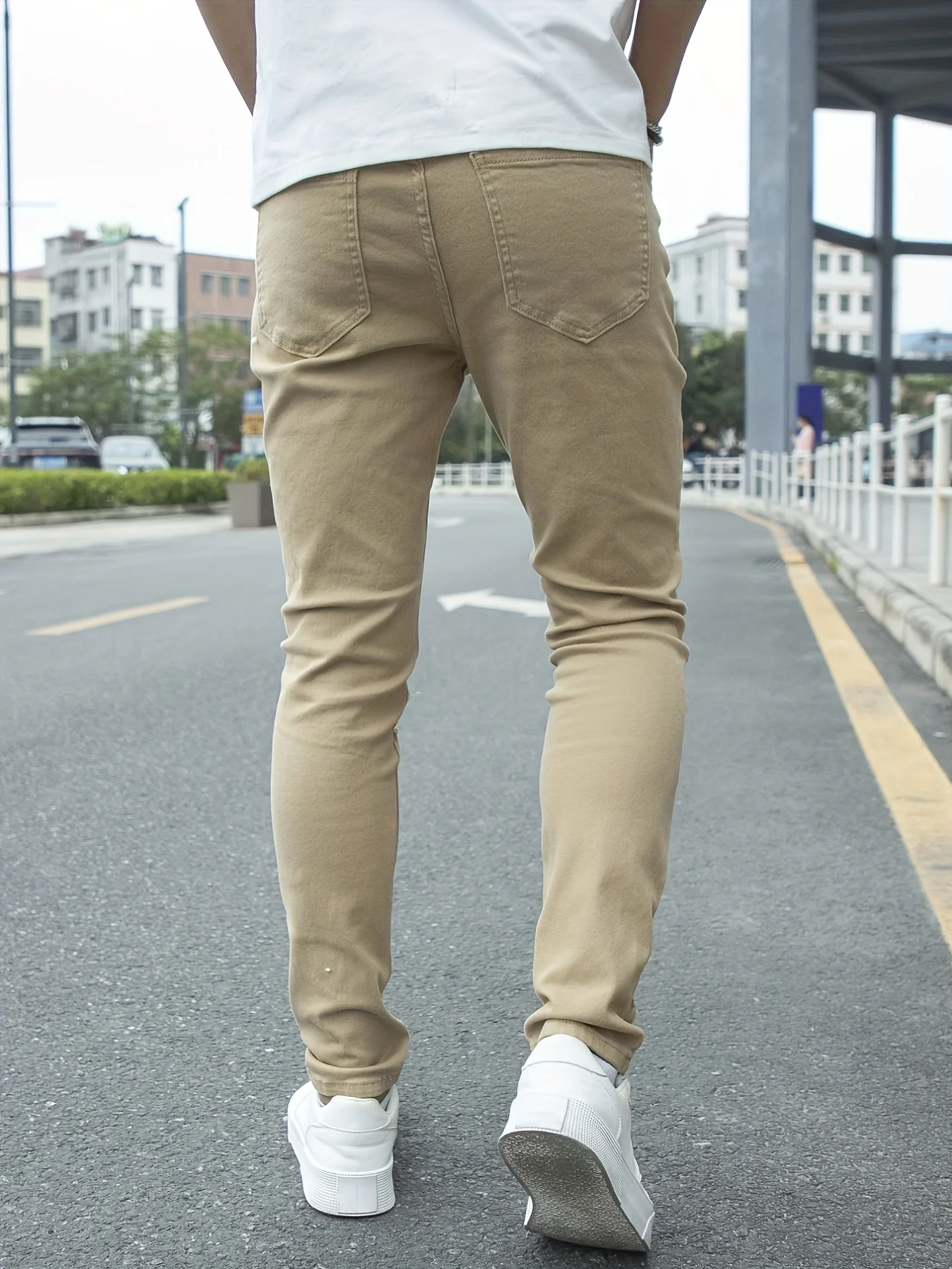 Männer y2k dehnbare Röhrenjeans für Männer Freizeit hosen zerrissen Streetwear Loch Slim Fit Denim Hip Hop Komfort gerade Hose