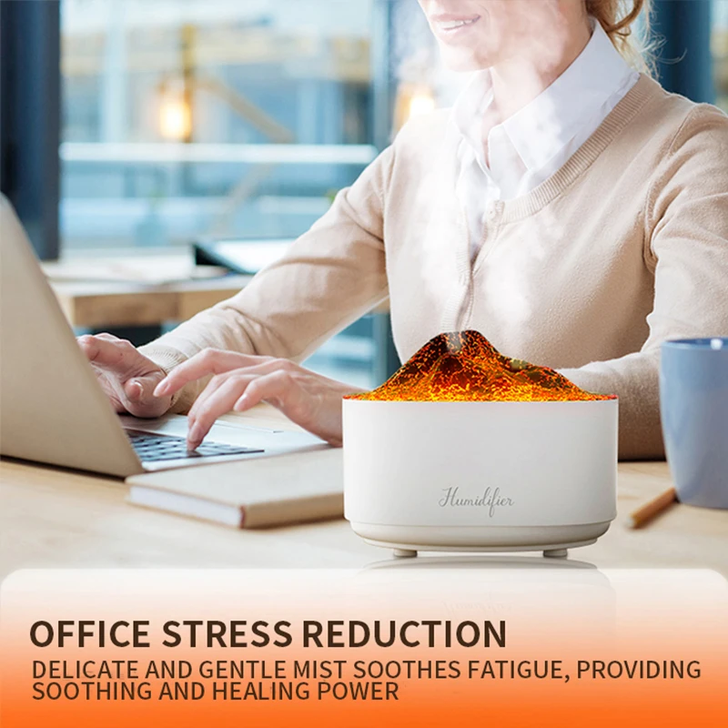 Hogar Creative Simulation Volcano Humidifier USB Simulated Dual Spray Water Refill With Atmosphere Office Home Desktop Humidifie