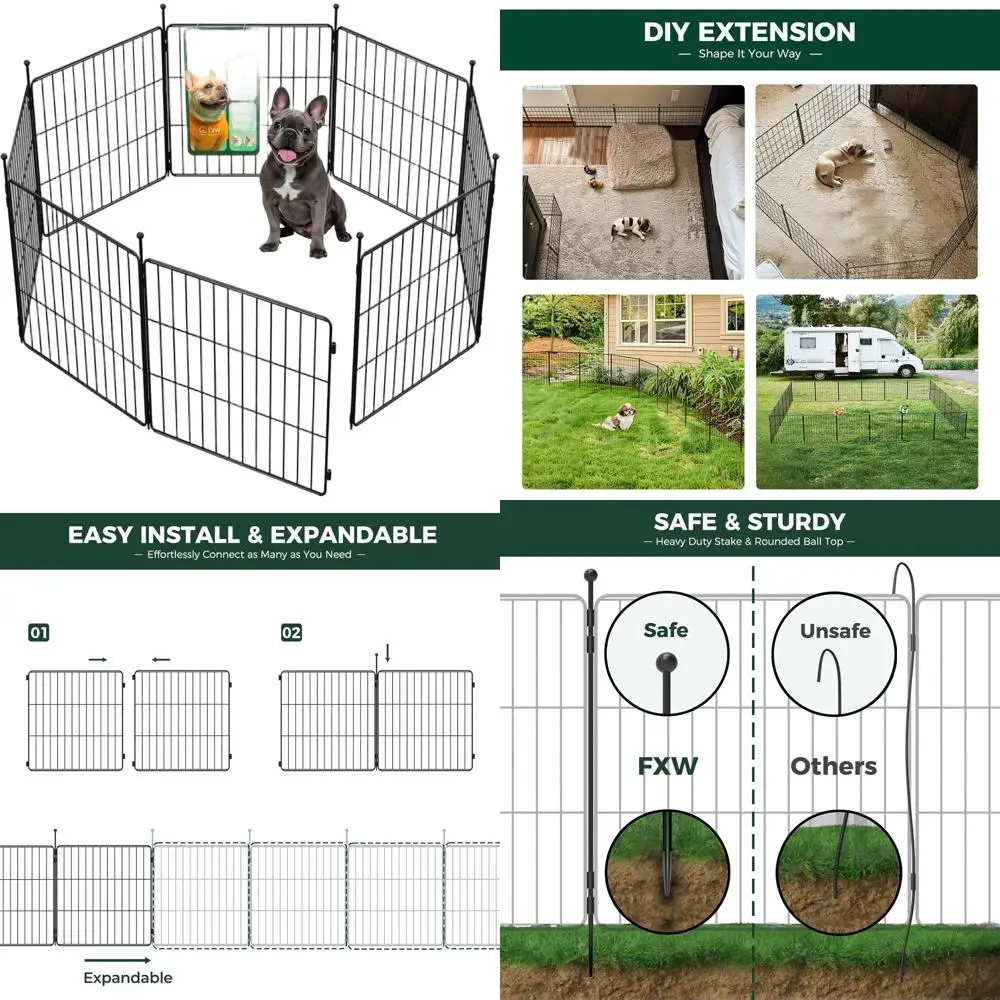 

Expandable Portable Dog Playpen for Indoor Exercise, Suitable for Puppies and Small Dogs, 24-inch, 8 Panels