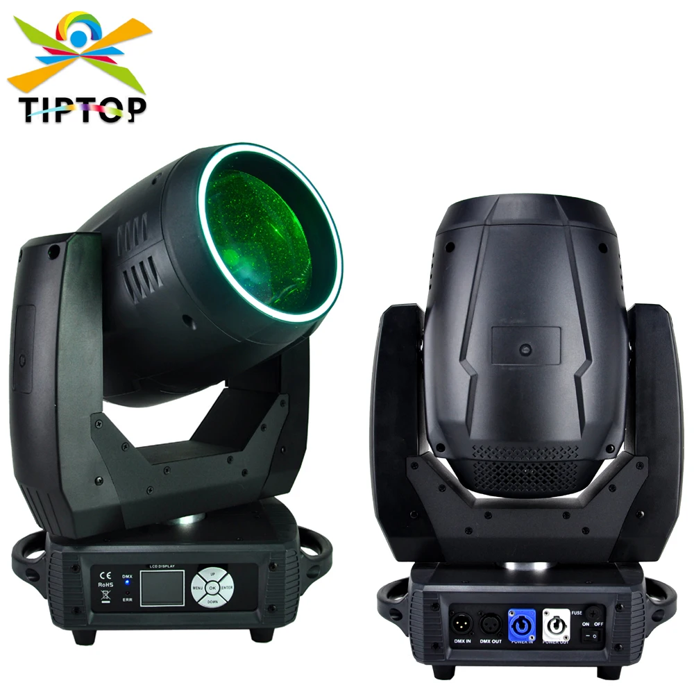 New 150W Led Spot Moving Head Light Halo RGB 3IN1 Color Ring Belt Chasing Dual Effect 24 Beam Prism 17 Channels Frost Rainbow