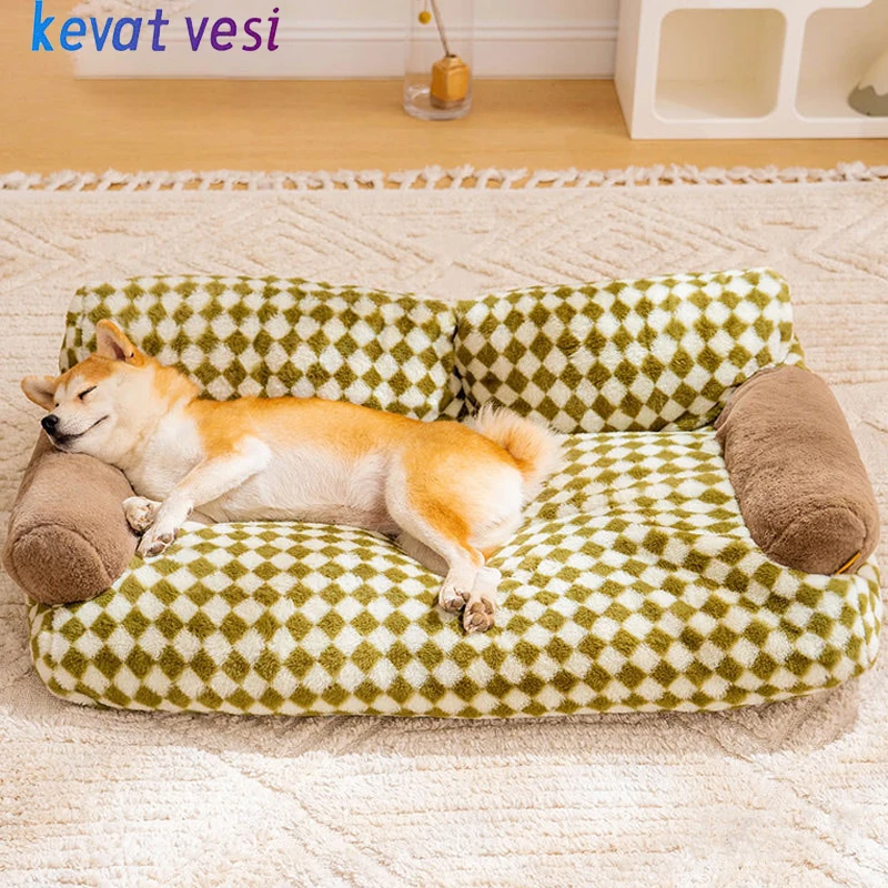 Luxury Dog Bed Soft Cozy Cat Sofa Winter Warm Pet Sleeping Mat for Small Medium Dogs Cats Detachable Dog Nest Pet Supplies