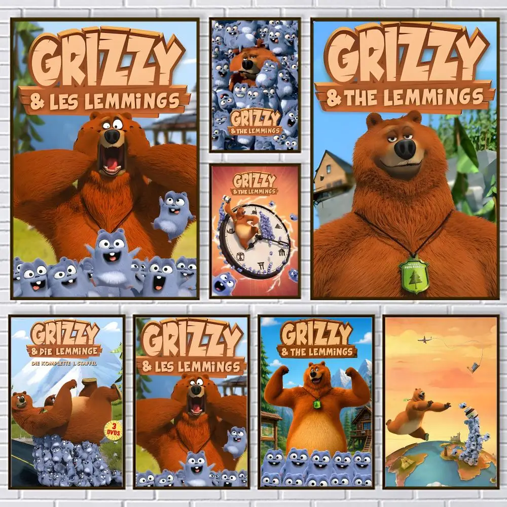 Grizzy & the Lemmings Poster PP Paper Decorative Wall Art for Living RoomsBedrooms Bars Cafes Stylish Home Decor Gift