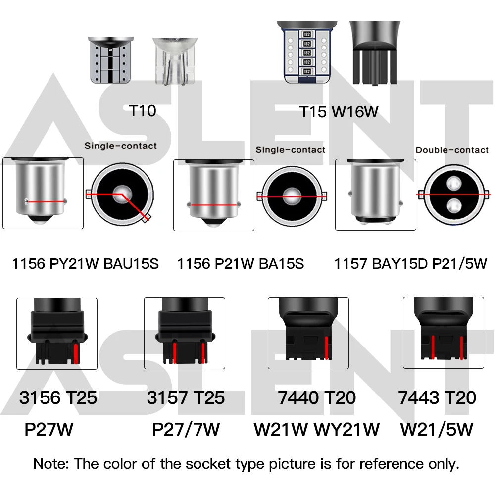 1x 1156 BA15S P21W BAU15S PY21W LED White 1157 BAY15D P21/5W 3020-30SMD Bulb 7440 W21W 3157 7443 W21/5W Turn Signal Car Light