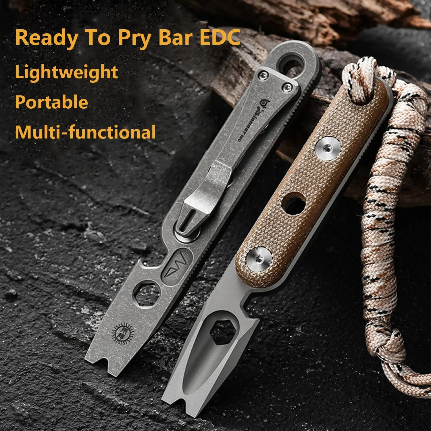 

EDC Titanium Pry Bar Crowbar Bottle Opener Portable Pocket Outdoor Multi Tools