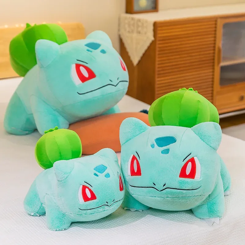 Peluches de Pokémon Bulbasaur de gran tamaño, muñecos de peluche suaves de dibujos animados, regalos de cumpleaños para niños y niñas, 45cm