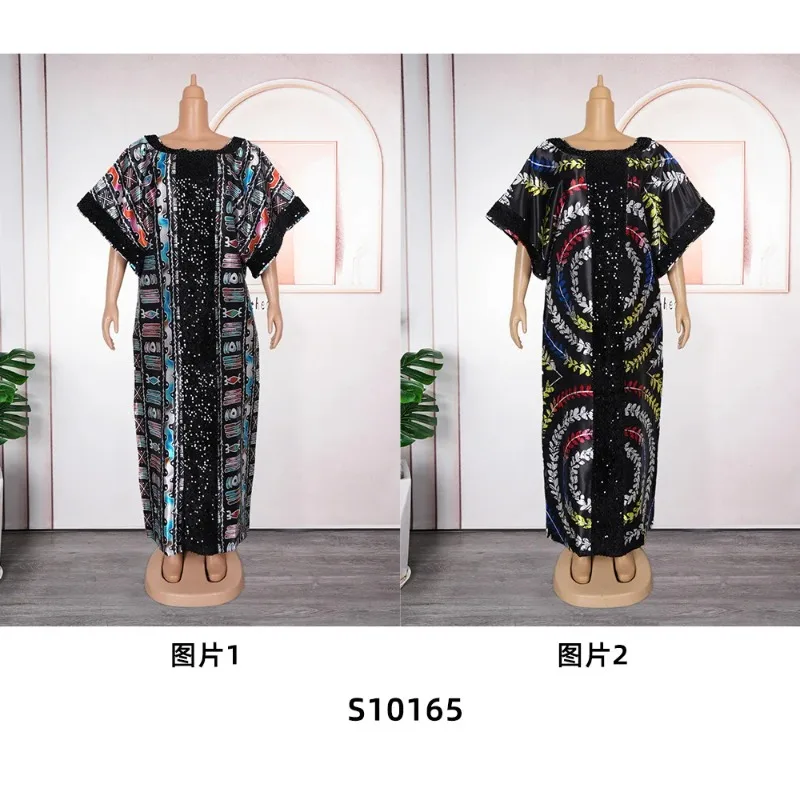 

Sequin African Dresses for Women Plus Size Africa Clothes Dashiki Ankara Outfit Gown Kaftan Muslim Wedding Party Long Maxi Dress