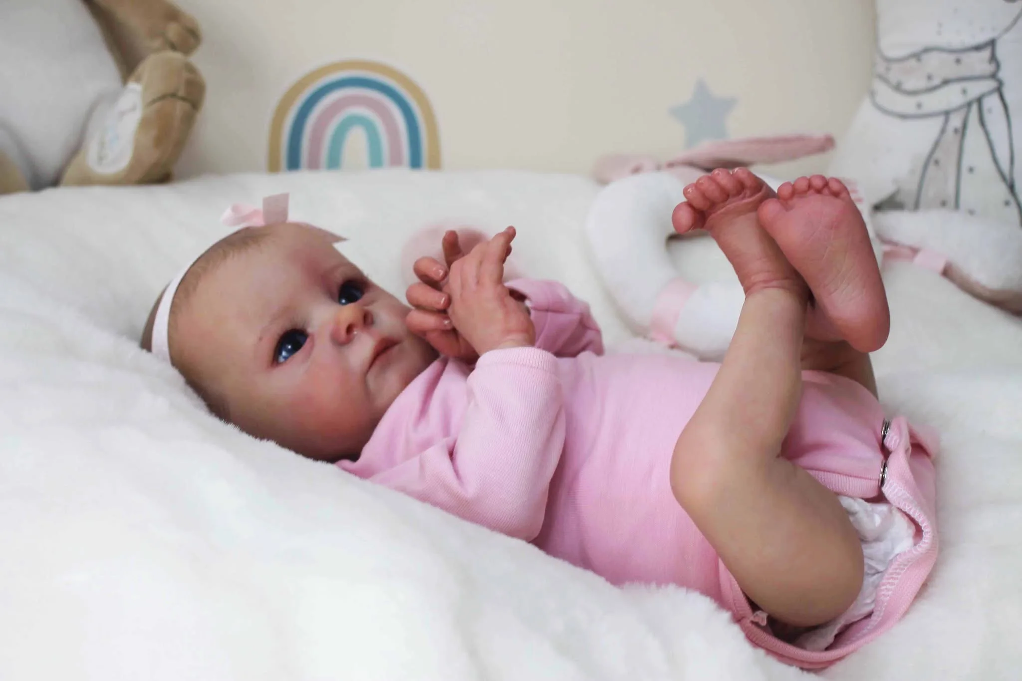 NPK 40CM Tink Premie pasgeboren babypop - herboren levensechte 3D geschilderde verzamelbare kunstpop met aderen meerdere lagen