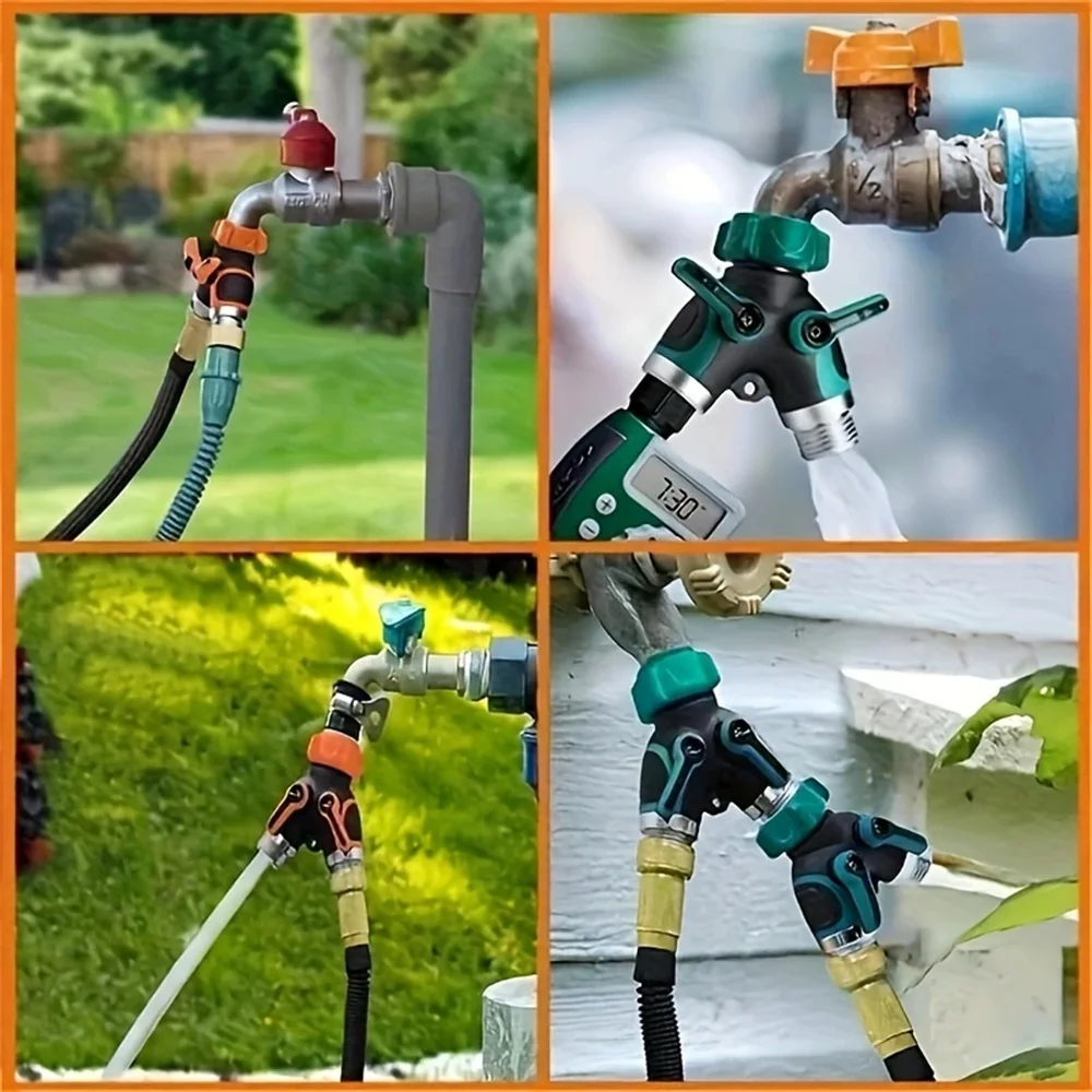 Irrigating bidirectional hose splitter connector 3/4 inch splitter New garden tap water 1/2 splitter dual pass drip irrigation a