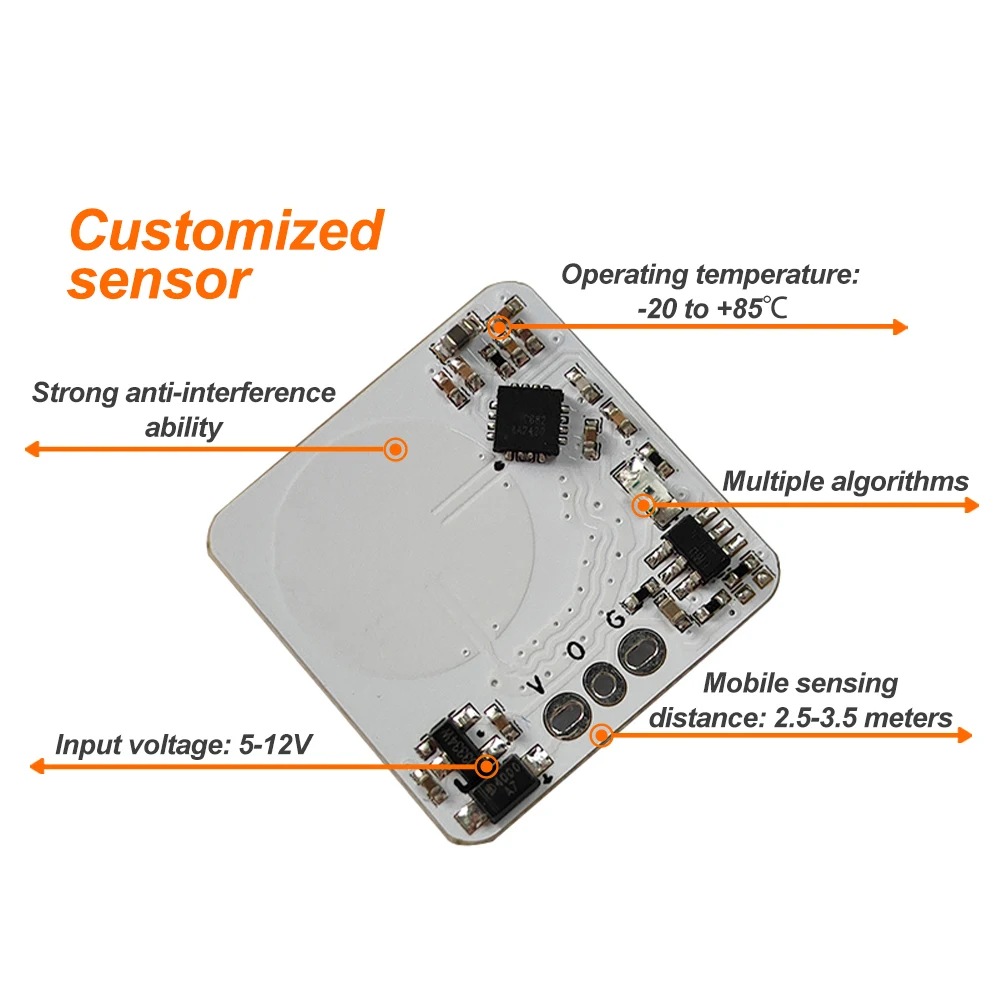 

50 шт. универсальный маломощный модуль микроволнового радарного датчика, обычно используемый в кухонном освещении, светильники для гардероба, зеркальные светильники, торшер