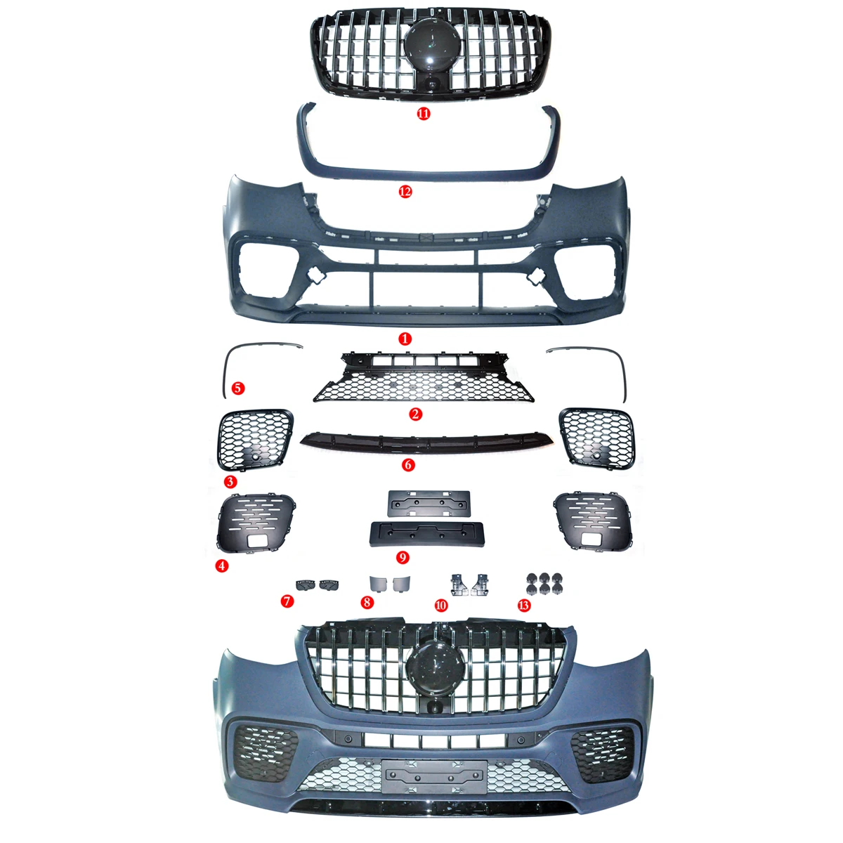 Good Quality Suitable body parts bumpers bodykit for Mercedes Benz Sprinter W907 2018- upgrade to 2024 AMG.