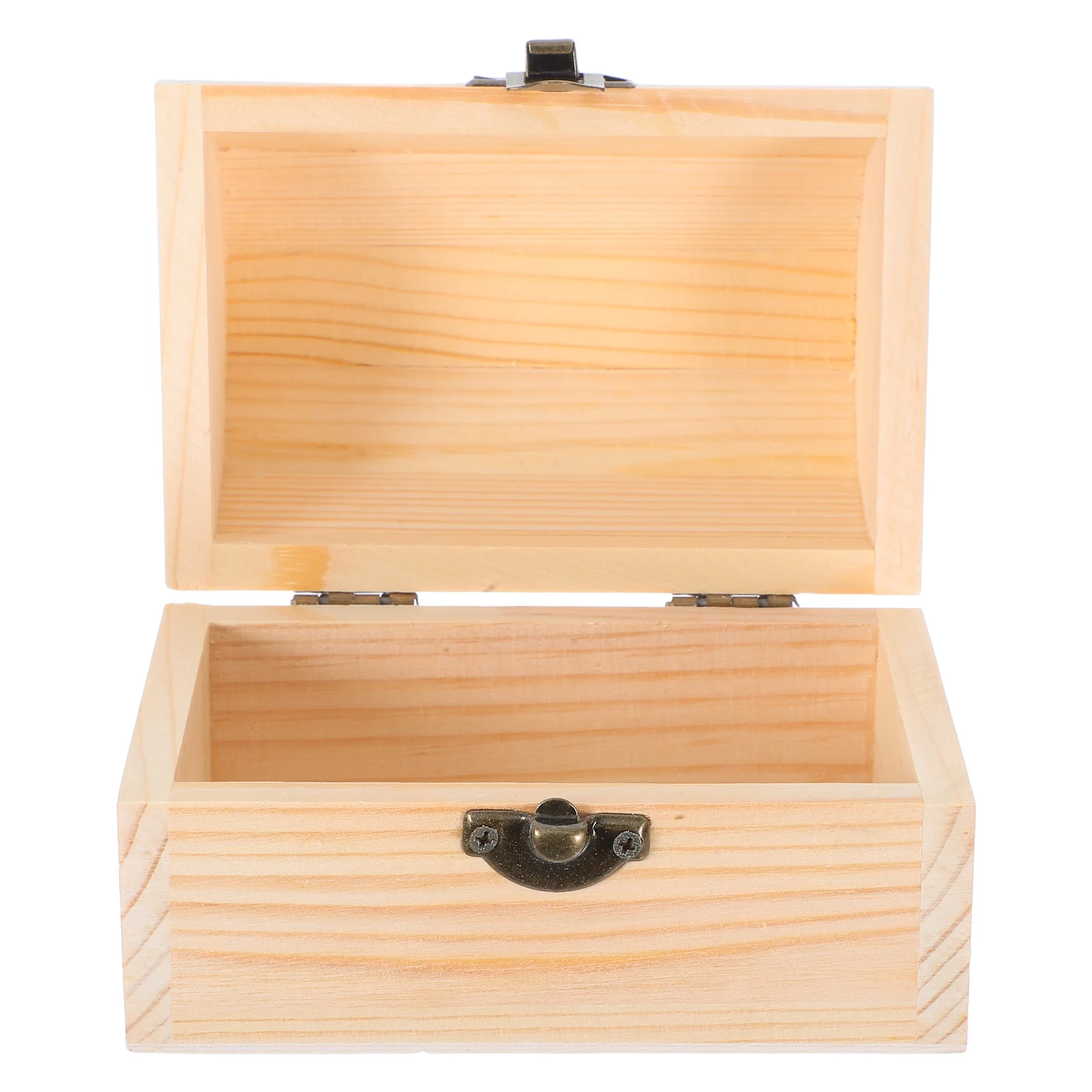 

12X8.2Cm Arched Wooden Case Sturdy Eco-Friendly Lock Box Diy Graffiti Clay Craft Storage Gift For Family Friends Kids Wood