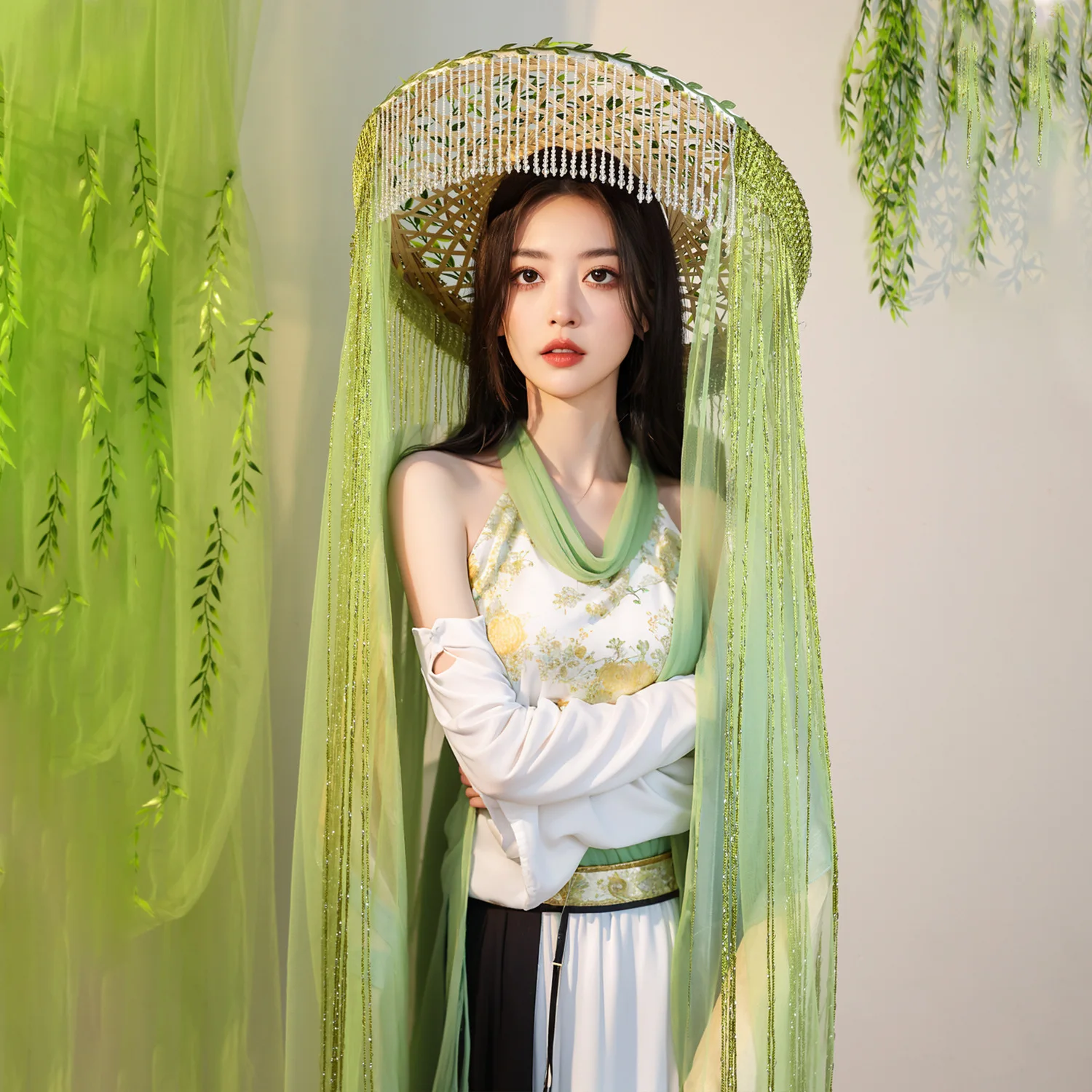 

2026 chinese ancient style swordsman ancient costume hanfu gauze hat photo photography sunscreen hat hanfu accessory women