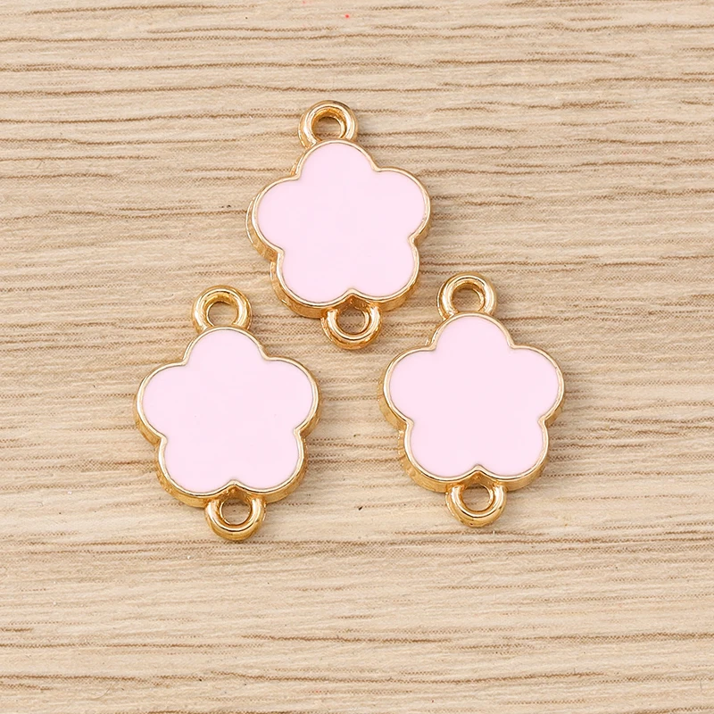 10 Stück gemischte niedliche bunte Emaille-Blumenverbinder für die Schmuckherstellung, DIY-Armbänder, Halsketten, Ohrringe, handgefertigte Bastelzubehör – Detail 30