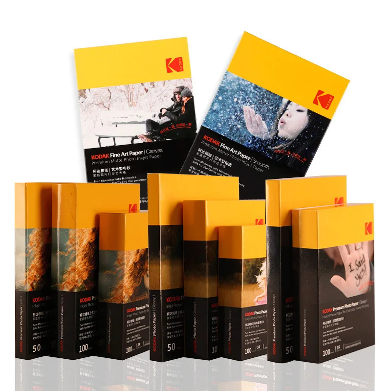 2026 Genuine 3R/4R/5RA4 Printer Color Photo Paper Kodak High Gloss Photo Paper Inkjet Printing 5/6/7 Inch For EpsonHP Print