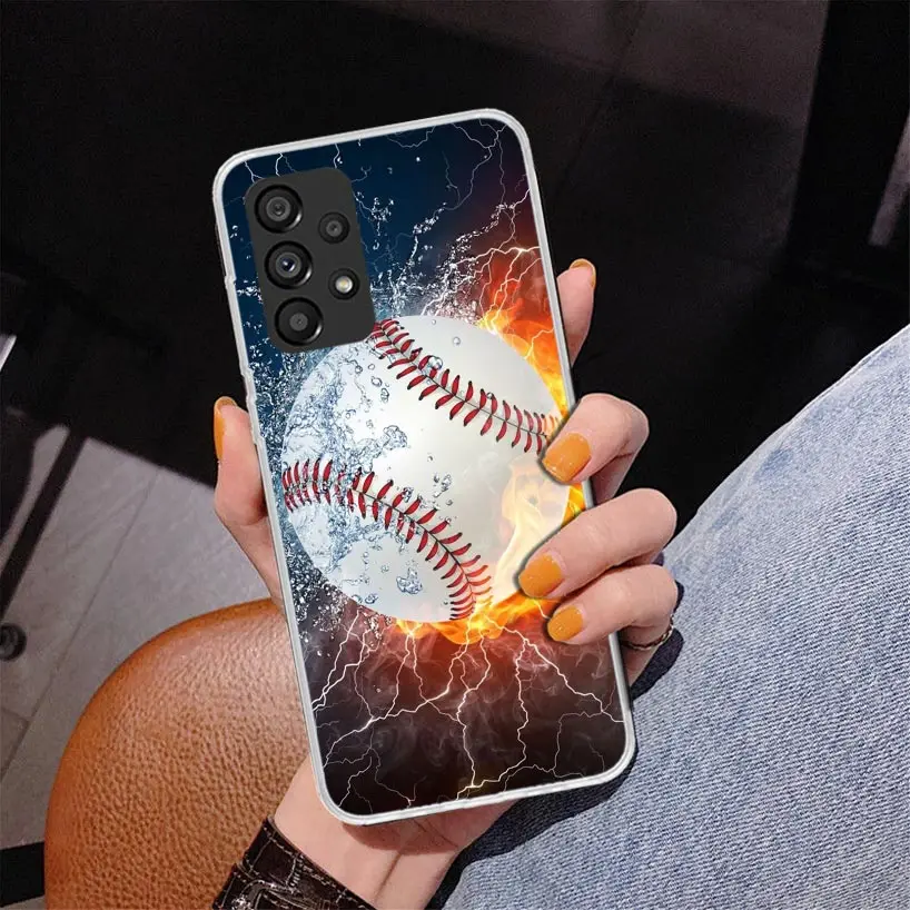 Baseball Sport Phone Case For Samsung Galaxy A15 A25 A35 A55 A14 A24 A34 A54 A04S A13 A23 A33 A53 A03S A12 A52 A22 A32 A02S