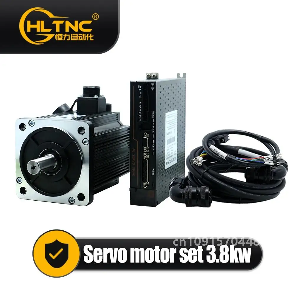 3.8KW 130ST-M15025 Servo Motor 15N.m 2143ozin MAX 30N.m 2500RPM + Servo Drive T3DF T3A RS485 220V AC 380V For CNC Lathe