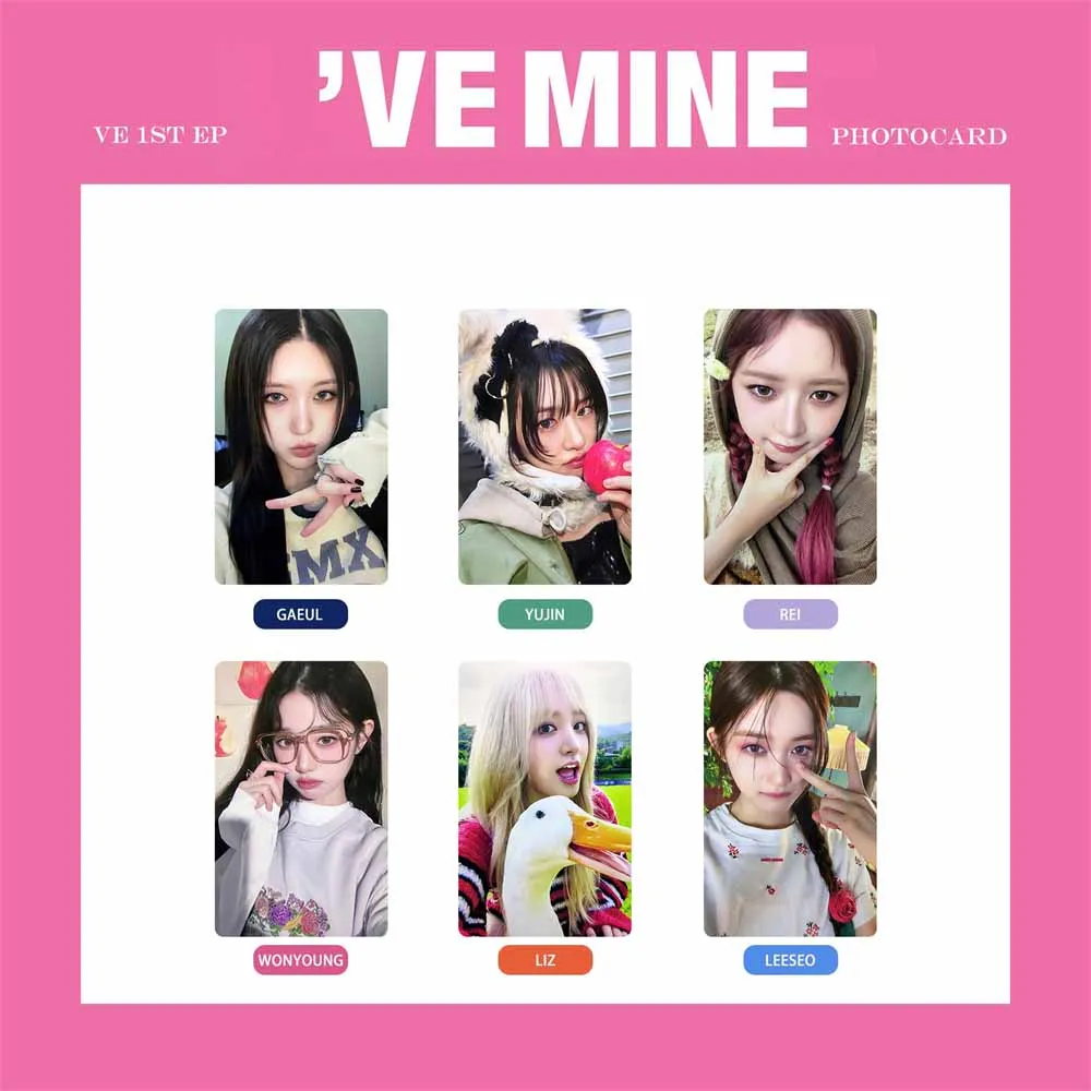 6Pcs/Set KPOP IVE I'VE MINE Album Photocards Yujin Gaeul Wonyoung LIZ Rei Leeseo Selfie LOMO Cards Fans Collection Postcards