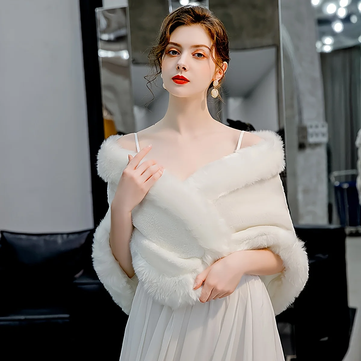 

Свадебная шаль невесты, свадебное платье, утолщенный теплый плащ, белая шаль подружки невесты, свадебное платье, шаль, свадебные аксессуары