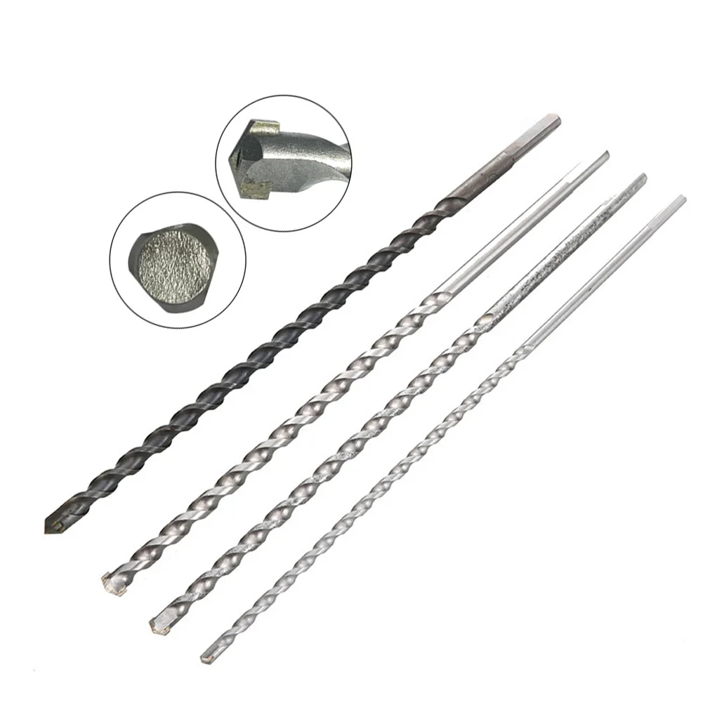 300mm Long Masonry Concrete Impact Drill Bit Triangle Shank 6 8 10 12 16mm Drilling Bits For Penetrating The Wall Power Tool