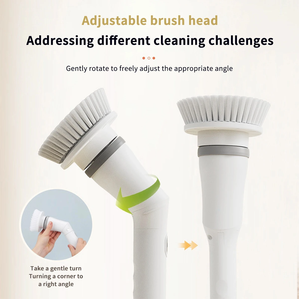 Electric Spin Scrubber, Cordless Cleaning Brush with 2 Adjustable Speeds, Shower Scrubber for Bathtub Tile Sink Bathroom Kitchen