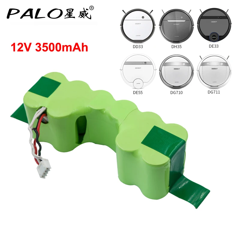 PLAO 12V 3500mAh Ni-MH Battery for Ecovacs Deebot DE33 DE35 DE55 DE5G DM87 DM88 DG710 OZMO 902 901 610 Robotic Vacuum Cleaner