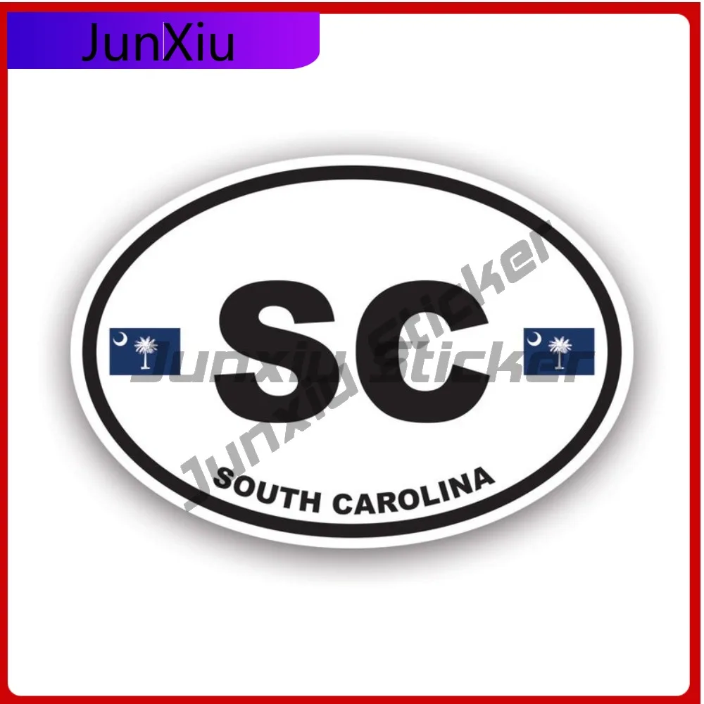 

Stylish Anime South Carolina Flag Oval Sticker Uv Protected Decalssc Euro Sticker Weather Resistant Sunproof Perfect For