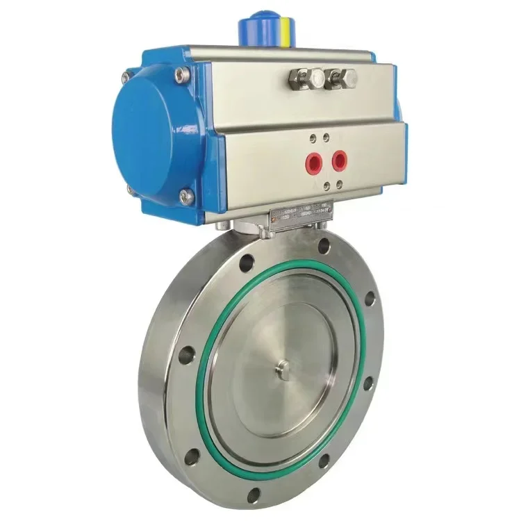 

DN80 3 Inch PN16 EPDM Rubber Seat Wafer Type Cast Iron Double Acting Pneumatic Actuator Butterfly Valve for Adsorption Dryer