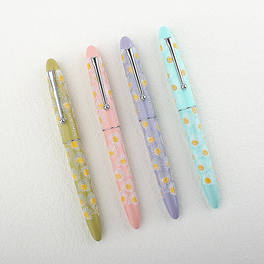 

Роскошная цветная металлическая перьевая ручка, креативная натуральная картина маслом, серия 0,5 мм, размер NIb F, ручка для письма