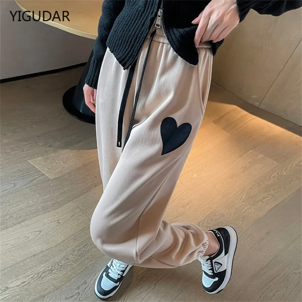 Vrouwen Baggy Warme Fleece Gevoerde Harembroek Winter Oversized 2XL Super Hoge Taille Lambwool Joggingbroek Casual Dikke Jogger Broek