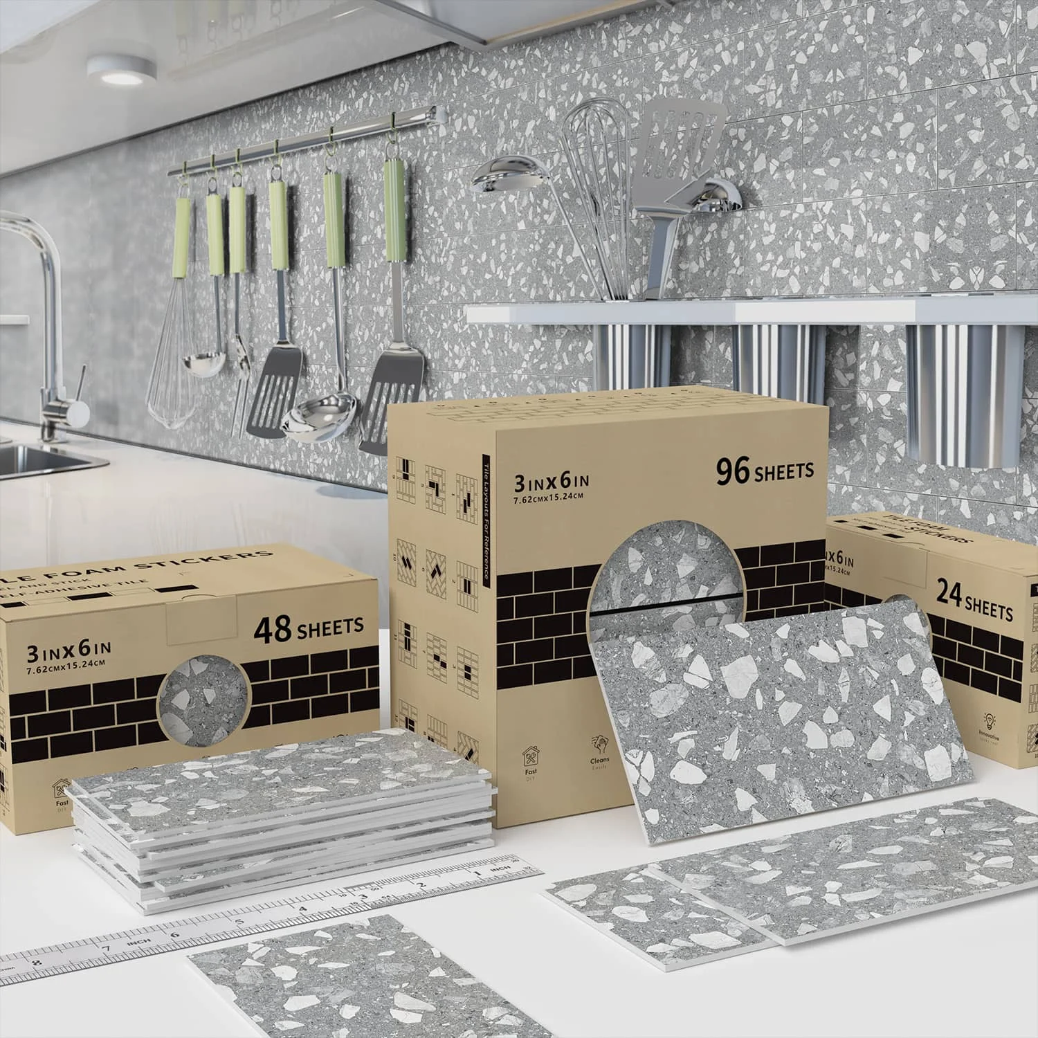 

Утолщенная самоклеящаяся наклейка из кристаллической пены для керамической плитки, водонепроницаемая и маслостойкая, подходит для внутренней отделки дома.