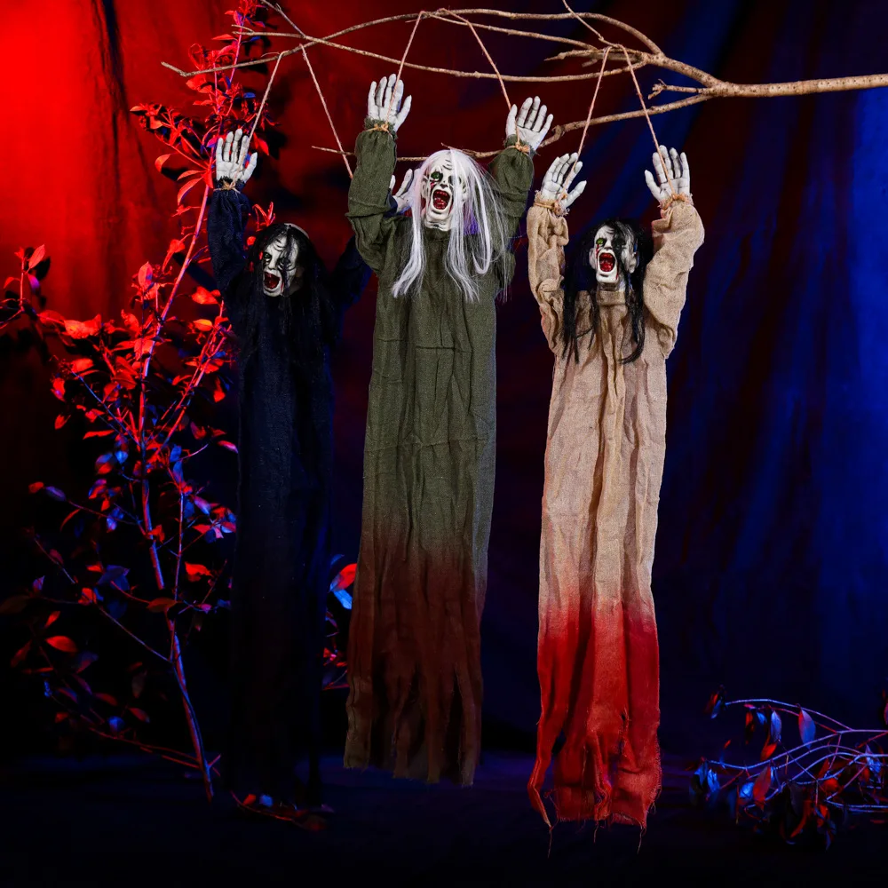 

Halloween New Decorations-Hanging Long-Haired Scary Props for Parties Haunted Houses Escape Rooms Perfect for Atmosphere Setup