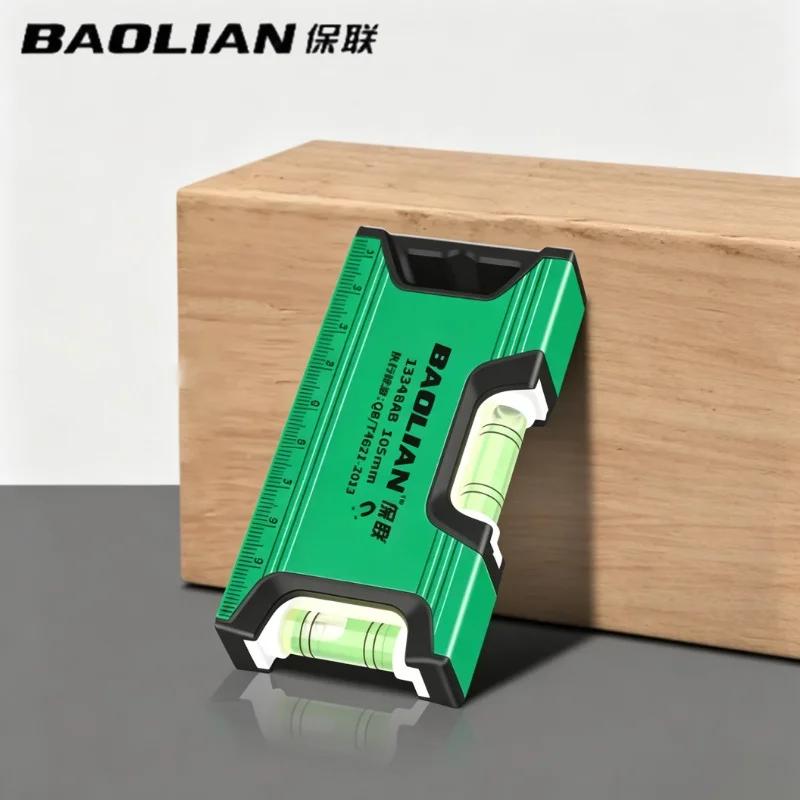BAOLIAN Mini Spirit Level Portable Precision Bubble Level Ruler Shockproof for Woodworking Construction Home Repair Hand Tool