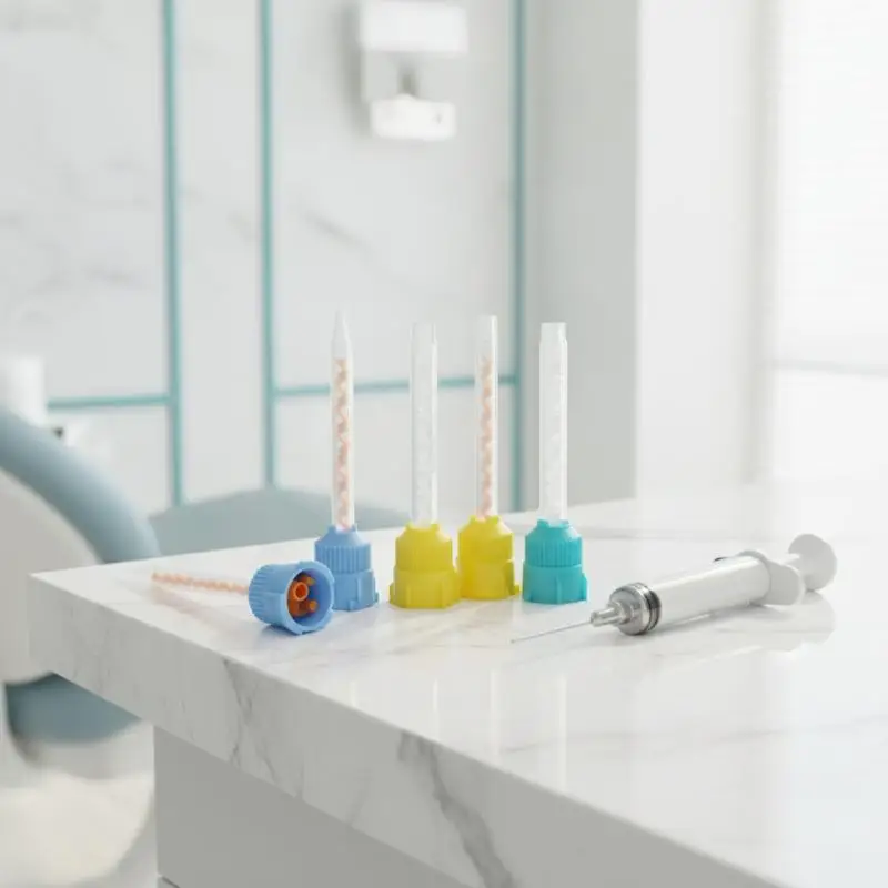 50Pcs Disposable Mixing Tips, Silicone Rubber Resin Nozzles, Restoration Supplies for Clinic and Laboratory Use