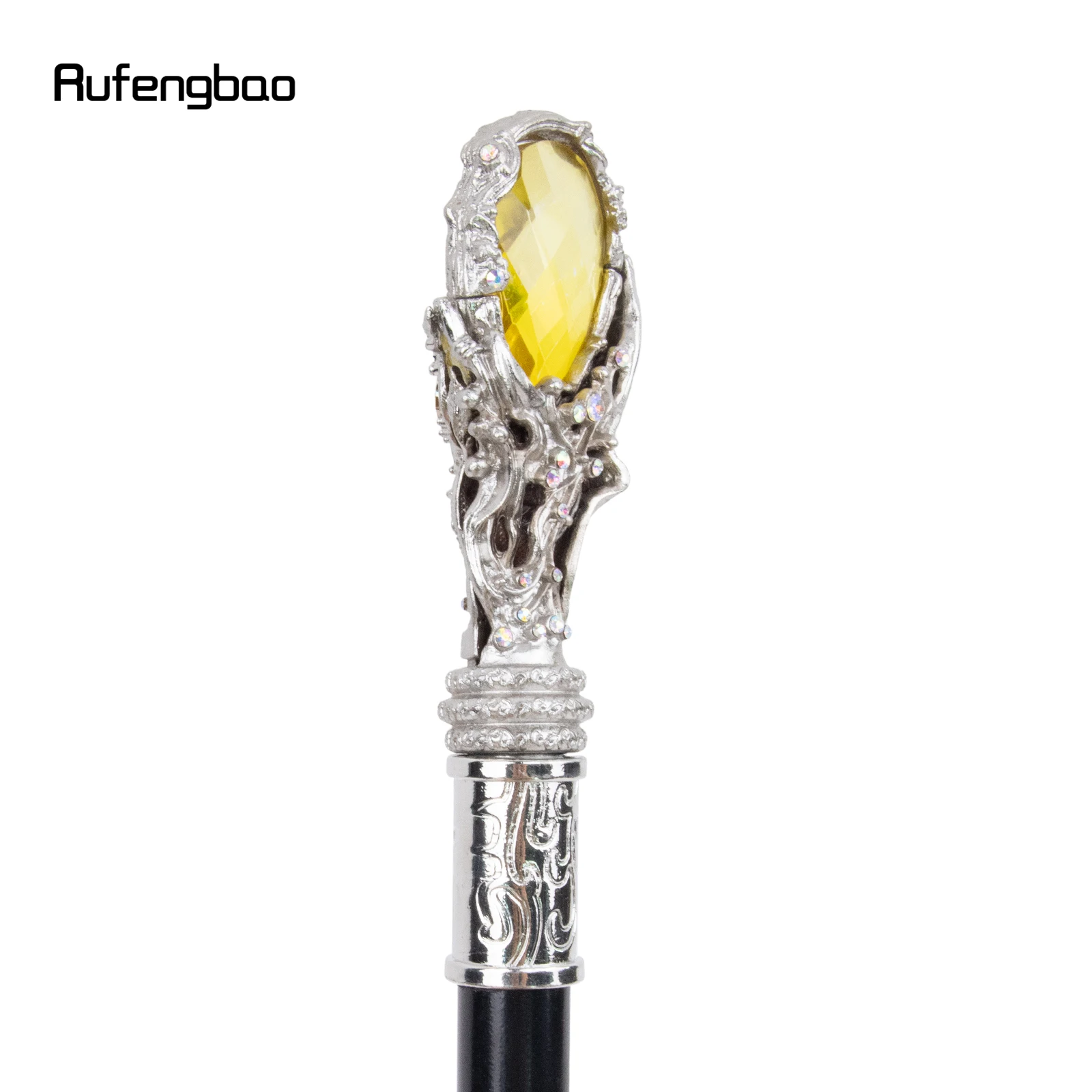 Diamante amarelo tipo bengala dourada, bengala decorativa de moda, cosplay elegante cavalheiro, coroa de botão, 94cm