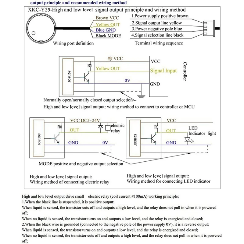 Promotion! 2X XKC Y25 T12V Liquid Level Sensor Switch Detector Water Non Contact Manufacturer Induction Stick Type XKC-Y25-V