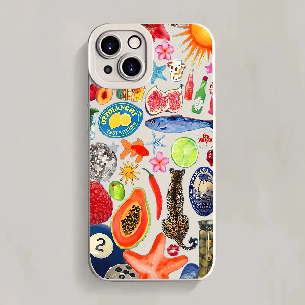 Luxuriöse Trendige Artikel Collage Handyhülle für iPhone 17 16 15 14 11 12 13 Pro Max Plus 7 8 Plus XS XR 17 Air Stoßfeste Weiche Hülle – Detail 6