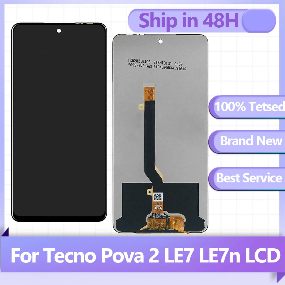 

6.9inch Original LCD For Tecno Pova 2 LCD LE7 Display Screen Touch Sensor Digitizer Assembly For Tecno Pova2 LCD Repair Parts