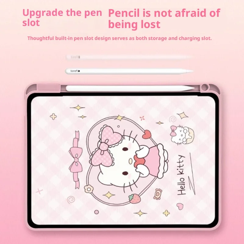 MINISO My Melody لجهاز iPad حافظة Ipad 9/10/11 A16 11in غطاء لوحي ipad Air3 4 5 M2 M3 10.9in Pro 4 5 6 12.9in M4 حافظة واقية