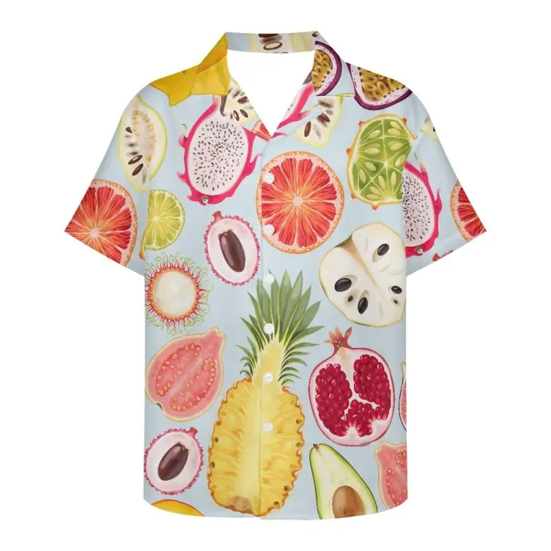 

Tomato Shirt For Men 3d Fruits Printed Short Sleeve Male Shirt Lapel Button Men's Clothing Casual Fashion Tops Oversized Tshirt