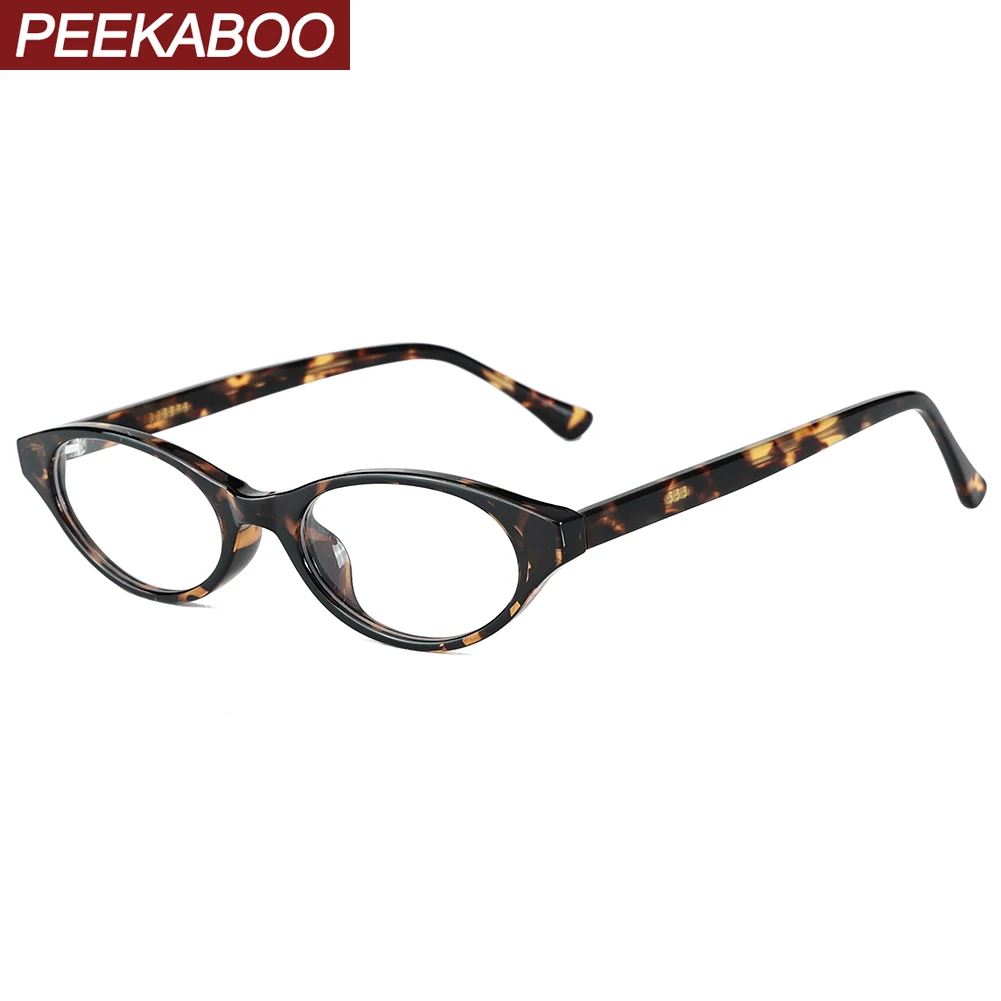 

Peekaboo ретро овальные очки с защитой от синего света и прозрачных линз мужские TR90 винтажная оправа для очков женские зеленые леопардовые корейский стиль унисекс