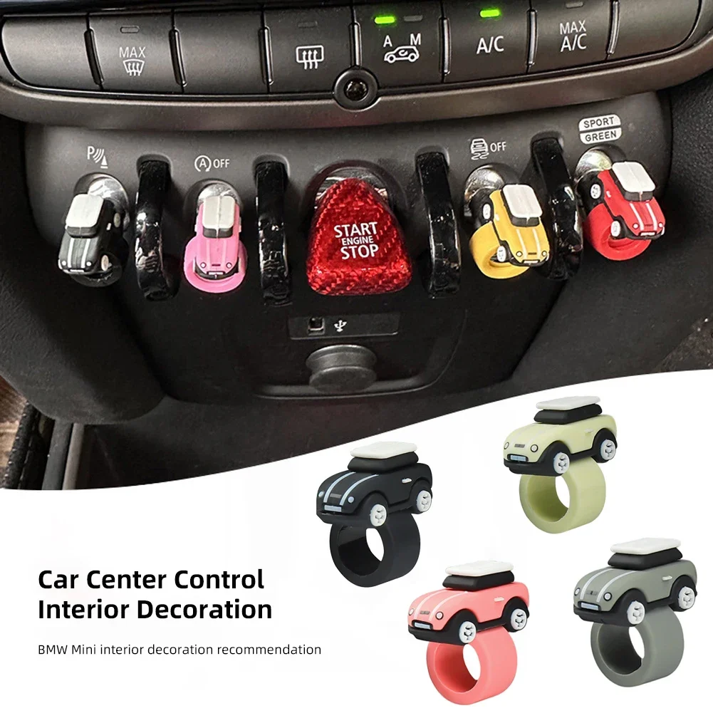 Original For BMW MINI Cooper Sticker F56 Cooper Accessories Silicone Car Model Button Cover Ornament Start Stop Button Collar