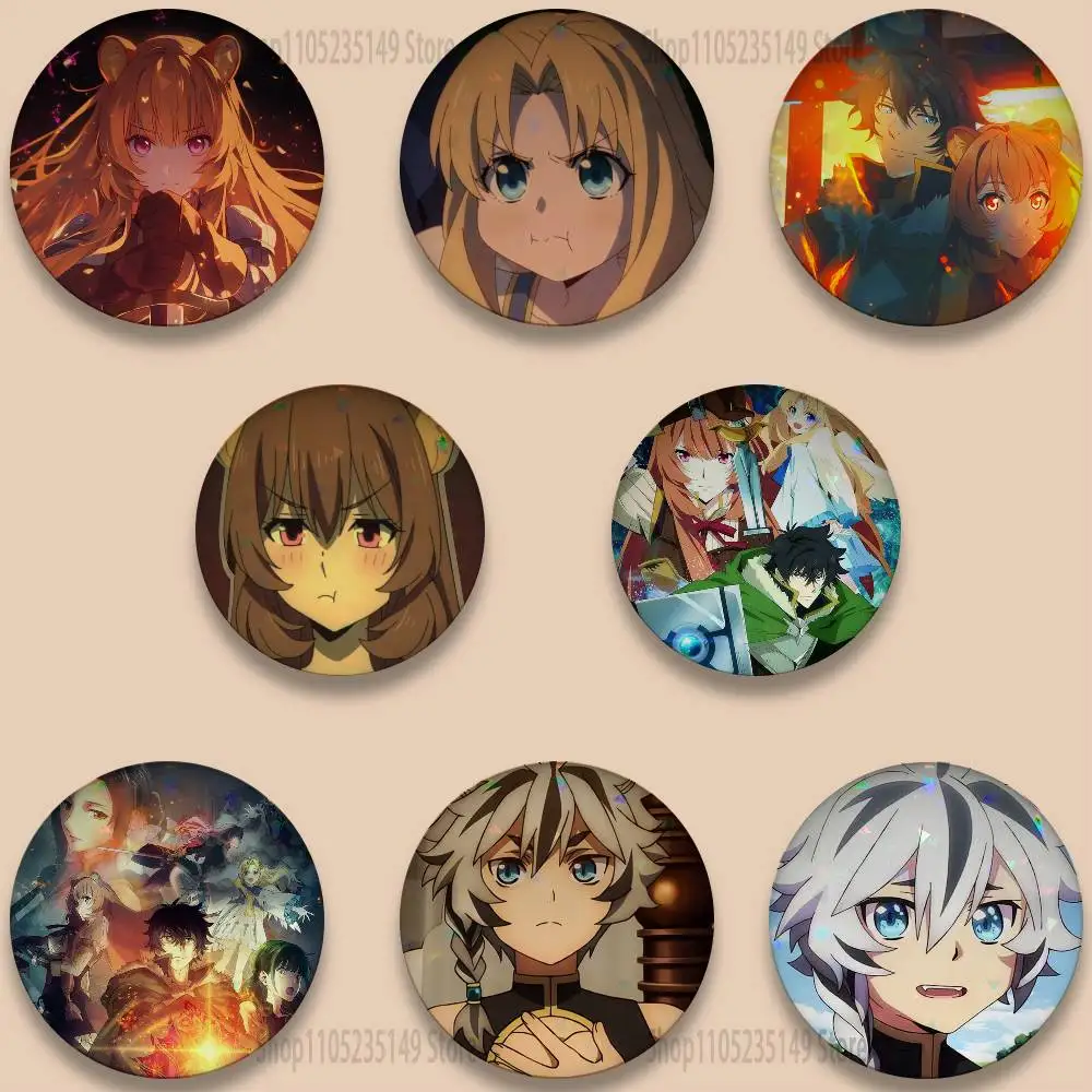

The Rising of The Shield Hero Badge Stage Brooches on Backpack Clothes Handmade Round Enamel Pins for Jewelry Gift Bag Accessory